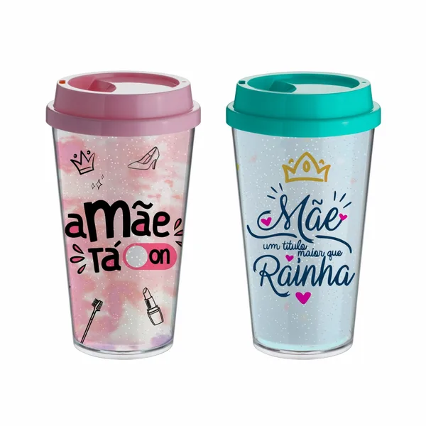 Rosa Bebê — COPO BUCKS PAREDE DUPLA MÃE 500ML