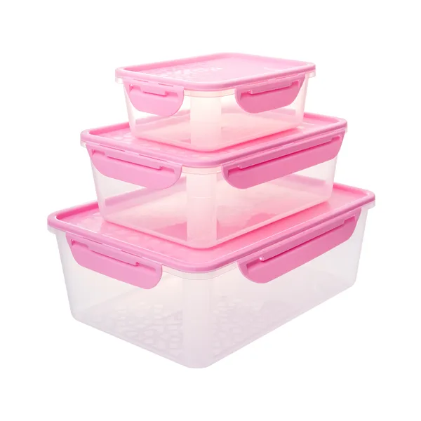 rosa-bebe — KIT MULTIUSO ESSENTIAL RETANGULAR PP 3PÇ