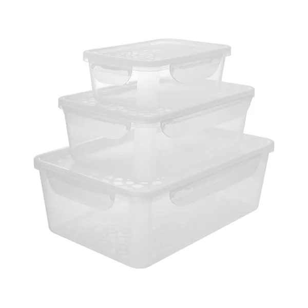 transparente — KIT MULTIUSO ESSENTIAL RETANGULAR PP 3PÇ