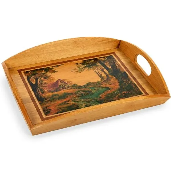 Bandeja Para Servir Em Bambu Itália Retangular - 40 Cm (SM-BT-10403) personalizado | D.JOB