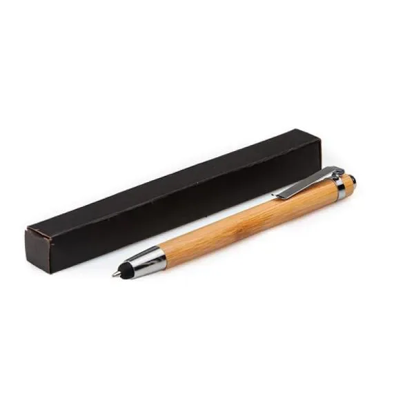 Caneta Esferográfica Em Bambu E Metal Com Ponta Touch (SM-CE-76003) personalizado | D.JOB