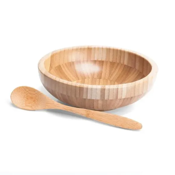 Cumbuca Em Bambu Com Colher 18Cm - 400Ml (SM-CJ-02633) personalizado | D.JOB