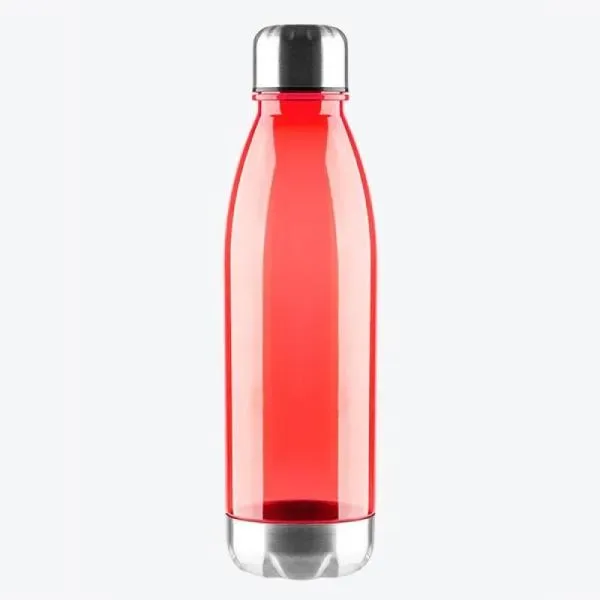 Garrafa Plástica Com Tampa E Base Em Inox - Vermelha (SM-IP-01754) personalizado | D.JOB