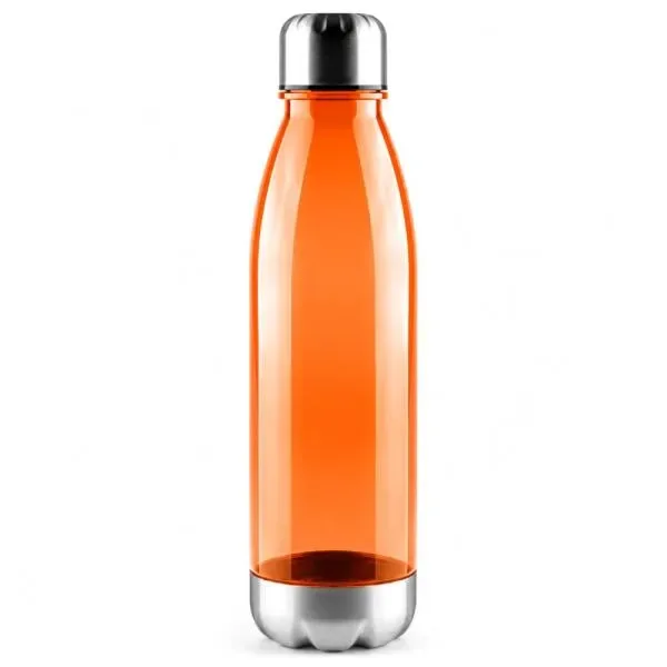 Garrafa Plástica Com Tampa E Base Em Inox - Laranja (SM-IP-01757) personalizado | D.JOB