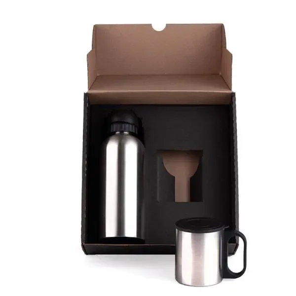 Conj. De Garrafa E Caneca Em Aço Inox  600/180 Ml - 2 Pçs (SM-IX-01611) — foto 2 | D.JOB