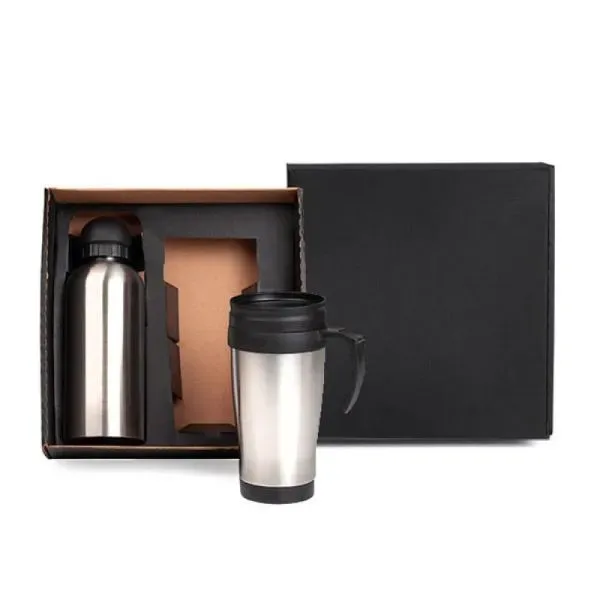 Conj. De Squeeze E Caneca Em Aço Inox  600/410 Ml- 2 Pçs (SM-IX-41601) personalizado | D.JOB