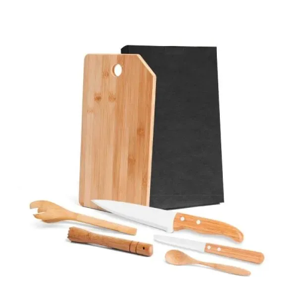 Kit Para Bar Em Madeira / Bambu Mônaco - 6 Pçs (SM-KB-00573) personalizado | D.JOB