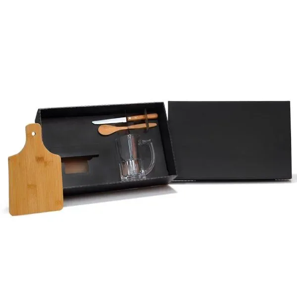 Kit Para Caipirinha E  Chopp Em Bambu / Madeira- 4 Pçs (SM-KE-00543) personalizado | D.JOB