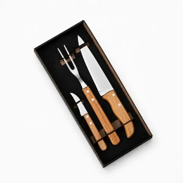 Kit De Facas Com Tamanho De 7", 3" E Garfo - 3 Pçs (SM-KF-02713) personalizado | D.JOB