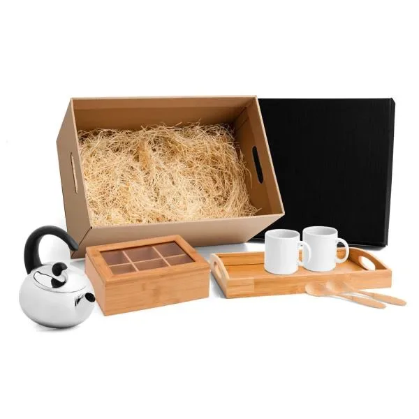 Kit Para Chá Em Bambu / Inox - 7 Pçs (SM-KT-20013) personalizado | D.JOB