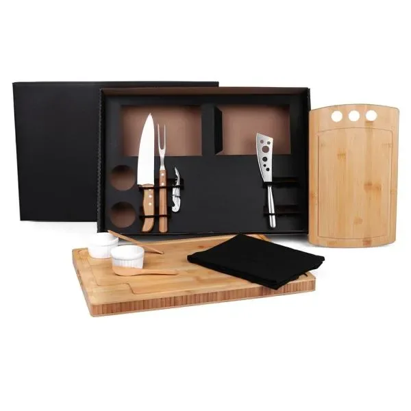 Kit Para Churrasco E Petisco Com 2 Tábuas - 11 Pçs (SM-KT-90001) personalizado | D.JOB
