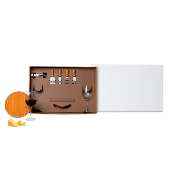 Kit Queijo E Vinho - 8 Pçs (SM-KT-90003-BCO) personalizado | D.JOB