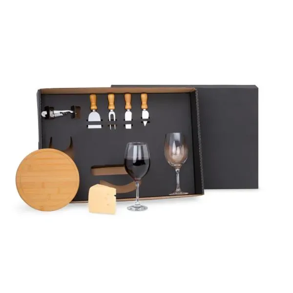 Kit Queijo E Vinho Com Abridor Saca Rolhas- 8 Pçs. (SM-KT-90003) personalizado | D.JOB