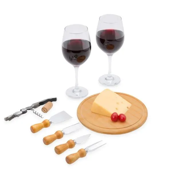 Kit Queijo E Vinho Com Abridor Saca Rolhas- 8 Pçs. (SM-KT-90003) — foto 3 | D.JOB