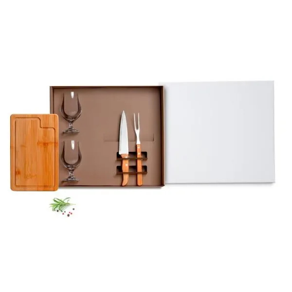 Kit Churrasco Com Copos - 5 Pçs (SM-KT-9015M-BCO) personalizado | D.JOB