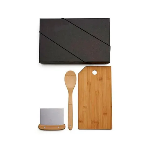 Kit Para Cozinha Em Bambu / Inox Com Espátula Multiuso - 3 Pçs (SM-KT-90180) — foto 6 | D.JOB