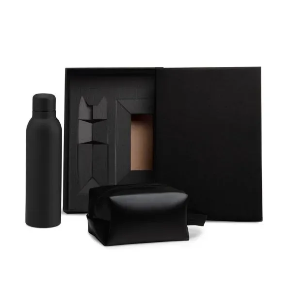 Kit Garrafa E Necessaire - Preto - 2 Pçs (SM-KT-90363) personalizado | D.JOB