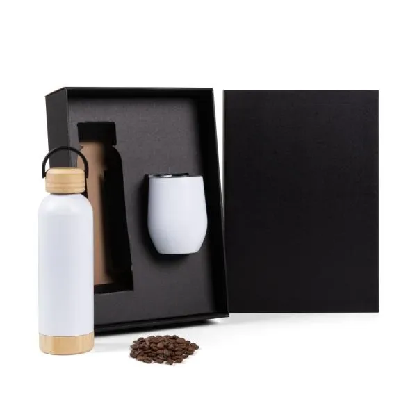 Kit Garrafa E Copo Térmico - Branco - 2 Pçs (SM-KT-90367) personalizado | D.JOB