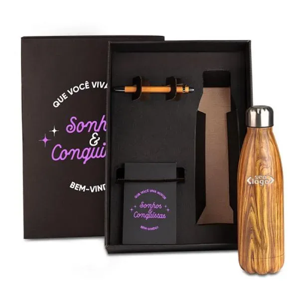 Kit Garrafa E Acessórios - 3 Pçs (SM-KT-9038E) personalizado | D.JOB