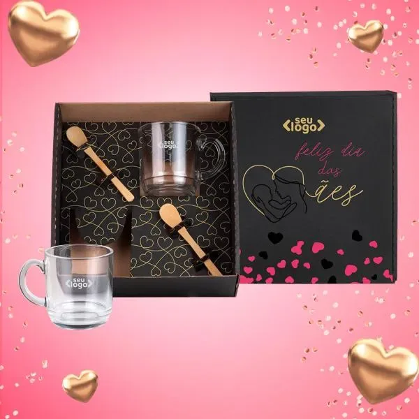 Kit Canecas Com Colheres - 4 Pçs (SM-KT-9039F) personalizado | D.JOB