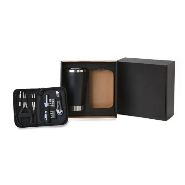 Kit Copo Térmico E Conjunto De Ferramentas - 17 Pçs (SM-KT-90406) personalizado | D.JOB