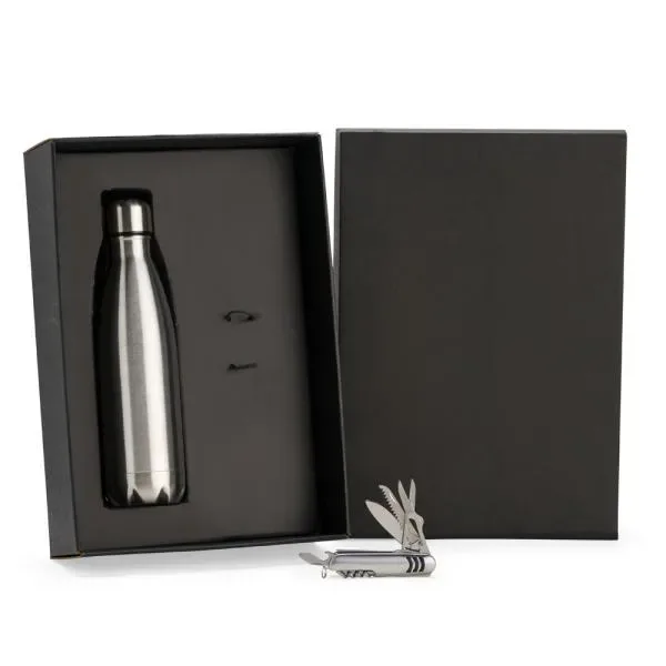 Kit Garrafa E Canivete 11 Funções - 2 Pçs (SM-KT-90468) personalizado | D.JOB