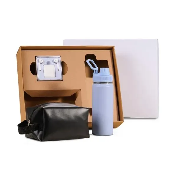 Kit Garrafa, Necessaire E Fone - 3 Pçs (SM-KT-90532-BCO) — foto 2 | D.JOB