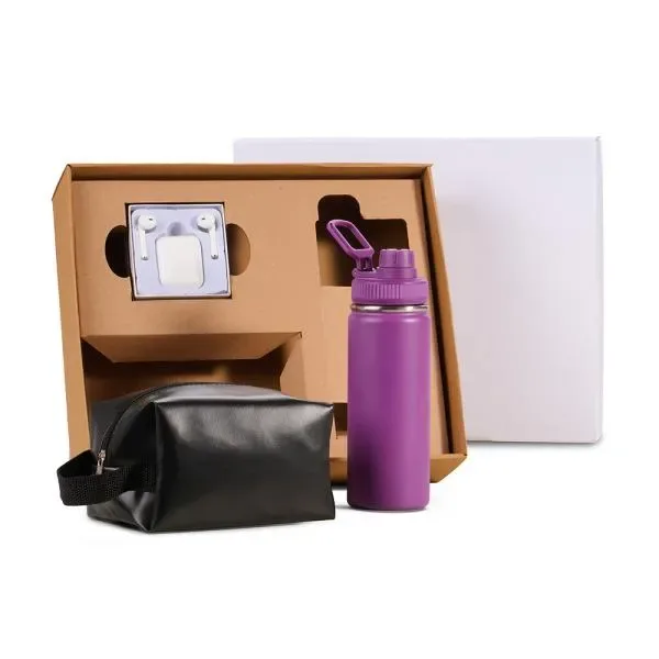 Kit Garrafa, Necessaire E Fone - 3 Pçs (SM-KT-90537-BCO) — foto 2 | D.JOB