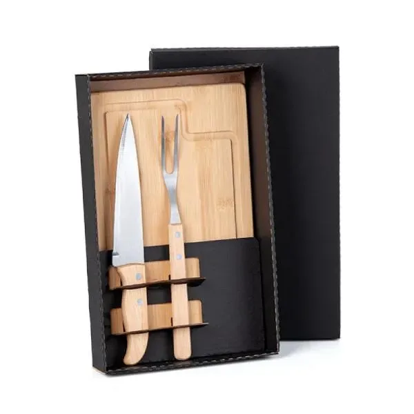 Kit Para Churrasco Em Bambu/Madeira (SM-ME-19066) personalizado | D.JOB