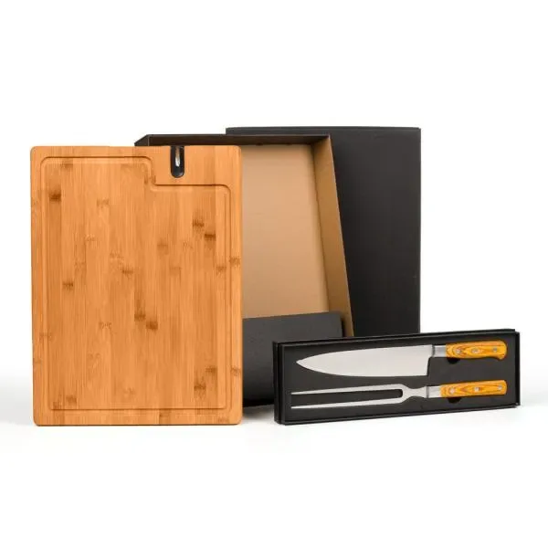Conj. Para Churrasco Premium Em Bambu Com Amolador - 4 Pçs (SM-ME-49363) personalizado | D.JOB