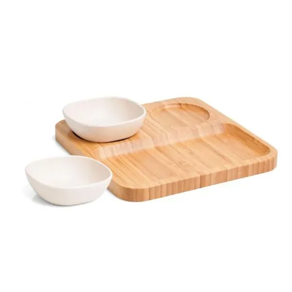 Kit Petisco E Patê Em Bambu/Fibra De Bambu - 3 Pçs (SM-PD-00583) personalizado | D.JOB
