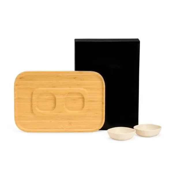 Conj. Para Petisco Em Bambu / Fibra De Bambu - 3 Pçs (SM-PD-00643) personalizado | D.JOB