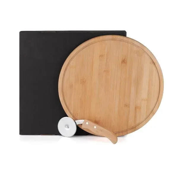 Conj. Para Pizza Em Bambu Napoli 35Cm - 2 Pçs. (SM-PD-10123) personalizado | D.JOB