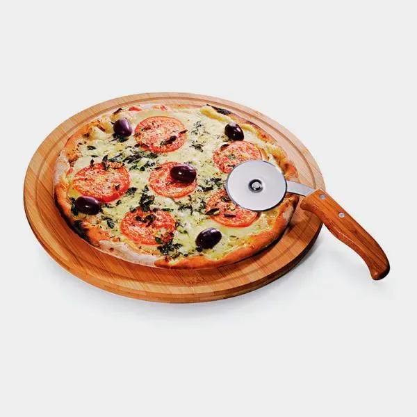 Conj. Para Pizza Em Bambu Napoli 35Cm - 2 Pçs. (SM-PD-10123) — foto 3 | D.JOB