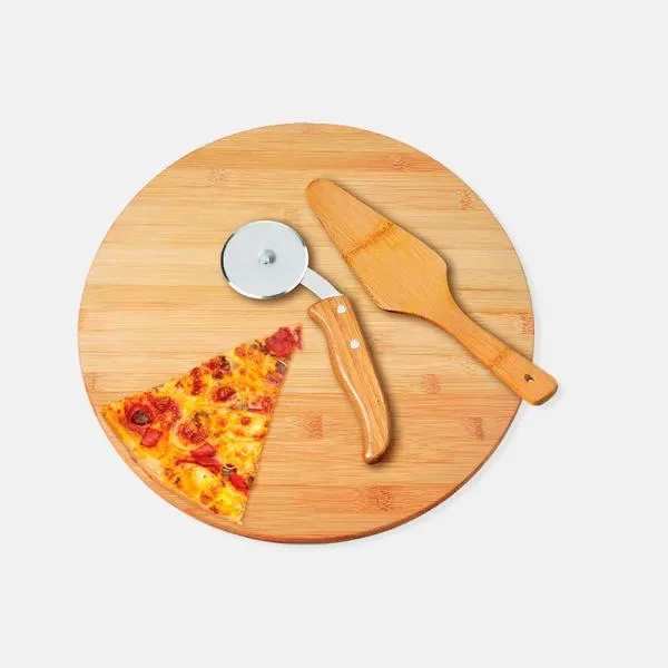 Conj. Para Pizza Em Bambu Napoli 35 Cm - 3 Pçs (SM-PD-10133) — foto 2 | D.JOB