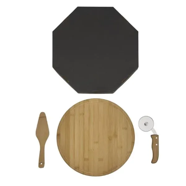 Conj. Para Pizza Em Bambu 35 Cm - 3 Pçs (SM-PD-10333) — foto 3 | D.JOB