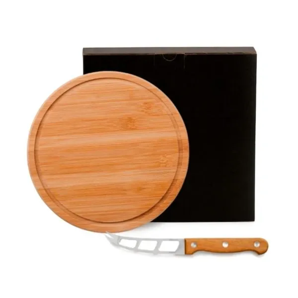 Conjunto Para Queijo Em Bambu/Madeira/Inox - 2 Pçs (SM-PD-15073) personalizado | D.JOB