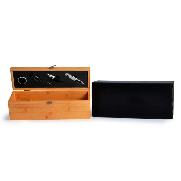 Estojo Em Bambu Com Acessórios - 5 Pçs (SM-PV-00913) personalizado | D.JOB