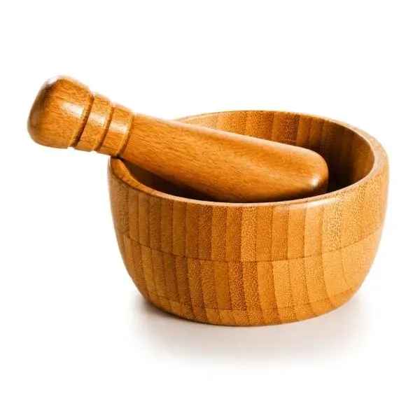 Amassador De Temperos Em Bambu Com Pilão De 10Cm (SM-TE-00853) personalizado | D.JOB