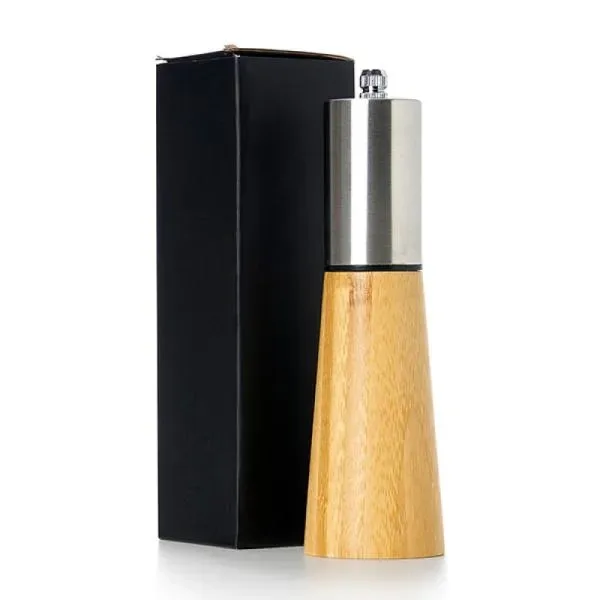 Moedor De Sal Grosso E Pimenta Em Bambu / Inox (SM-TE-00933) personalizado | D.JOB