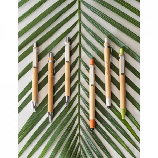 Conjunto de caneta esferográfica com escrita em azul e lapiseira, ambas em bambu (SP-51162) — foto 3 | D.JOB