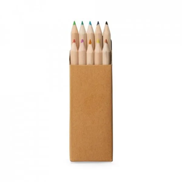 Caixa de papel kraft reciclado com 10 mini lápis de cor (SP-51931) — foto 5 | D.JOB