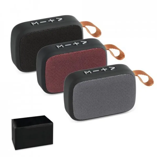 Caixa de som autonomia de 2h (300 mAh) e microfone, em ABS e poliéster (SP-57395) personalizado | D.JOB