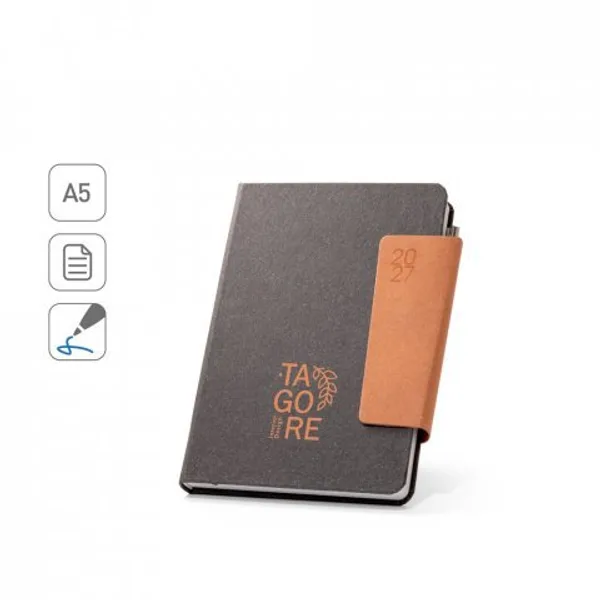 Agenda A5 em pele (58% reciclada) (SP-66205) personalizado | D.JOB