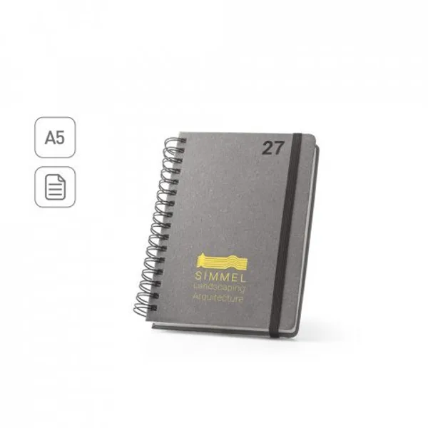 Agenda A5, com argolas, em pele (58% reciclada) (SP-66215) personalizado | D.JOB