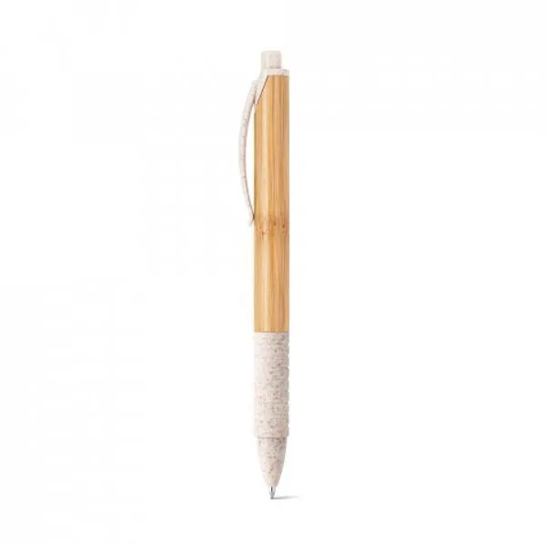 Caneta esferográfica em bambu com escrita em azul (SP-81013) — foto 2 | D.JOB