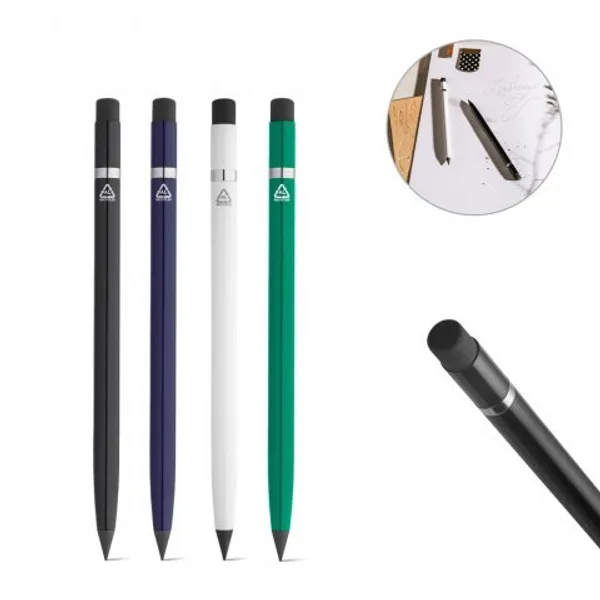 Caneta sem tinta em alumínio 100% reciclado com tampa protetora (SP-91696) personalizado | D.JOB
