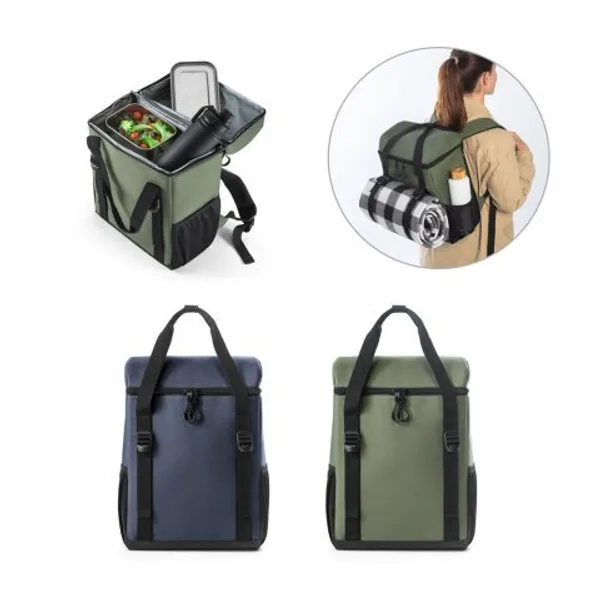 Cooler. Mochila térmica almofadada em ripstop poliéster reciclado 600D com interior forrado em PEVA 16 L (SP-92099) personalizado | D.JOB
