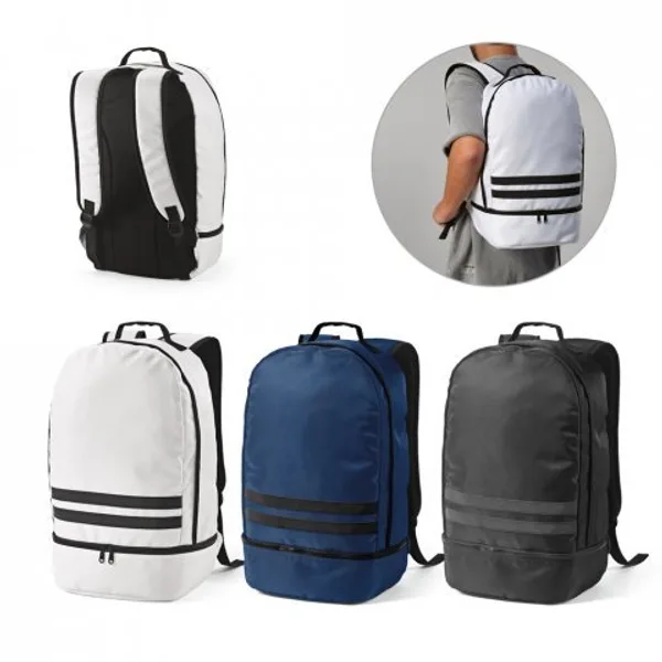 Mochila em poliéster reciclado 290T e sarja com compartimento para sapatos (25 L) (SP-92334) personalizado | D.JOB