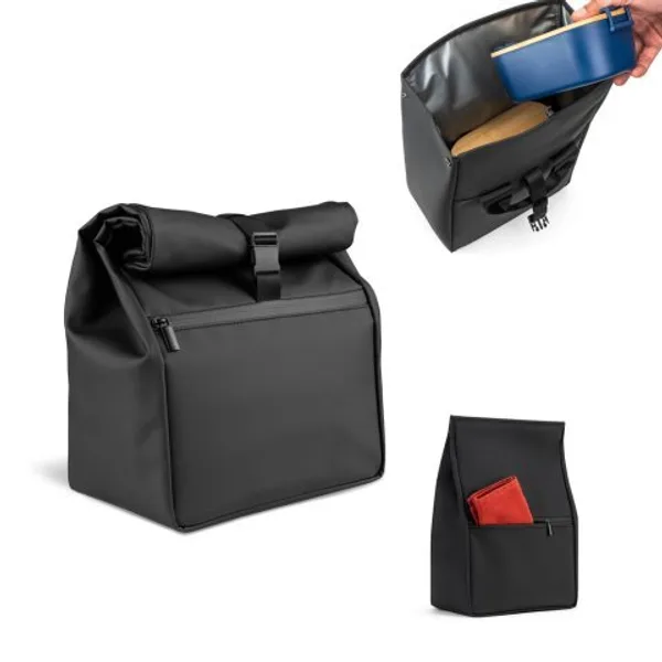 Bolsa térmica "roll top" em PU, com isolamento em PEVA (7L) (SP-92580) personalizado | D.JOB